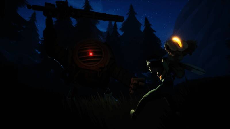 主角与多个机器人展开激烈战斗，场景中爆炸特效逼真