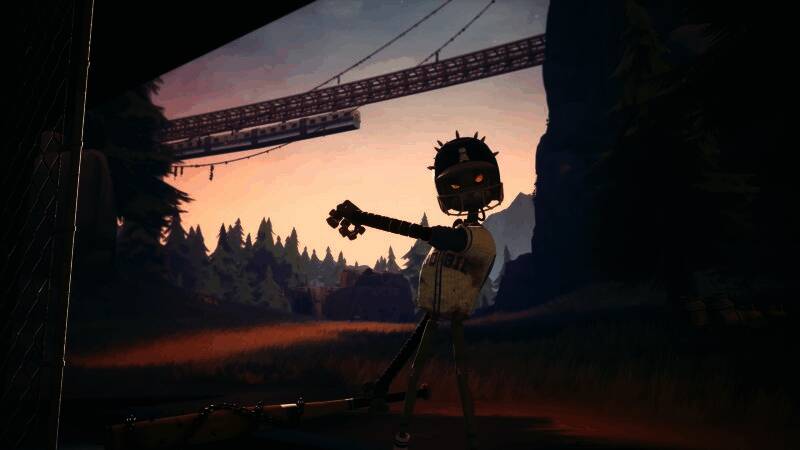 主角在复杂地形中攀爬跳跃，探索未知区域