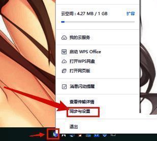 云服务设置界面展示多个选项其中WPS网盘处于高亮状态
