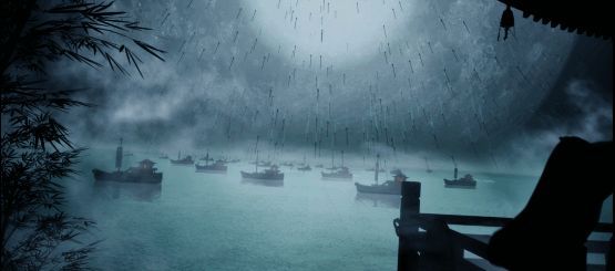 关羽策马疾驰,挥舞青龙偃月刀,气势磅礴