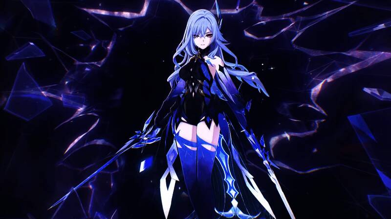 丝柯克战斗场景,手持长刀释放冰元素技能