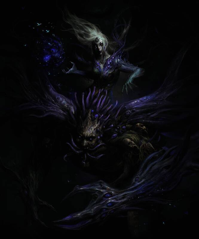 寄生虫偶操控虫群的画面，背景是被污染的教堂环境