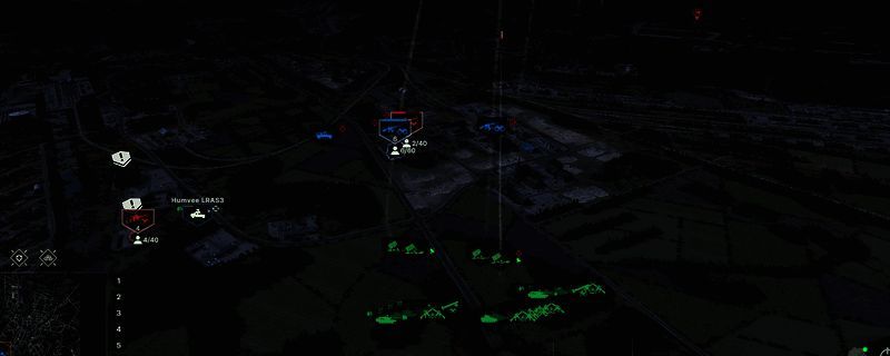 《断箭》游戏中玩家构建防御体系的示意图,展示步兵、反坦克小组及火力支援单位的布防布局