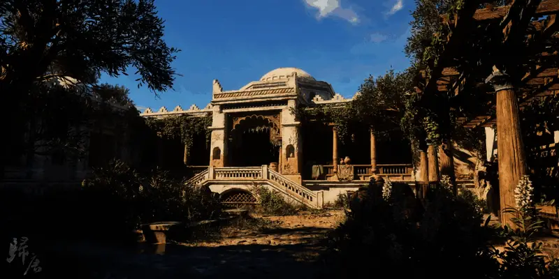 夕阳下的城墙剪影,金色余晖洒满大地,气氛静谧悠远