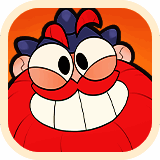 《野蛮人大作战2》中角色在立体战场上激烈对抗的场景,背景可见逐渐塌陷的地图边缘