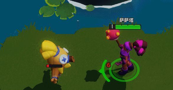 萨萨塔释放魔法水泡,水泡经过折射后成功命中敌人目标