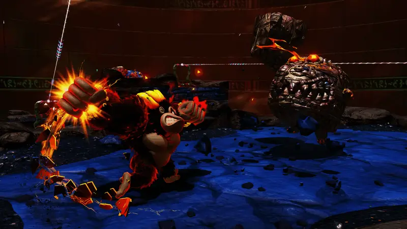 角色在夜晚场景中点亮火炬,照亮前方道路的细节画面