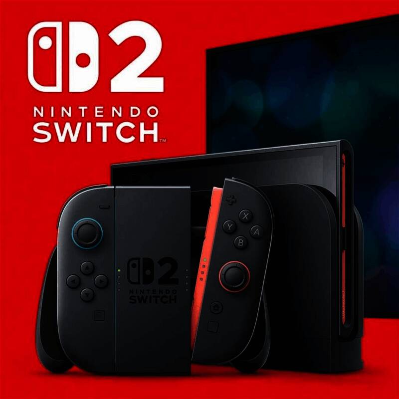 Switch 2主机外观展示图,银灰色设计科技感十足