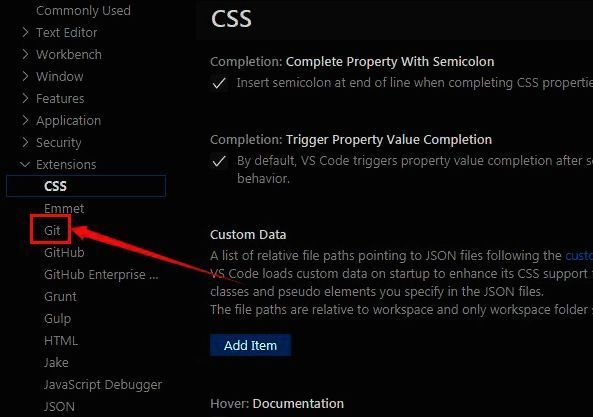Git设置页面中end with a newline选项示意图