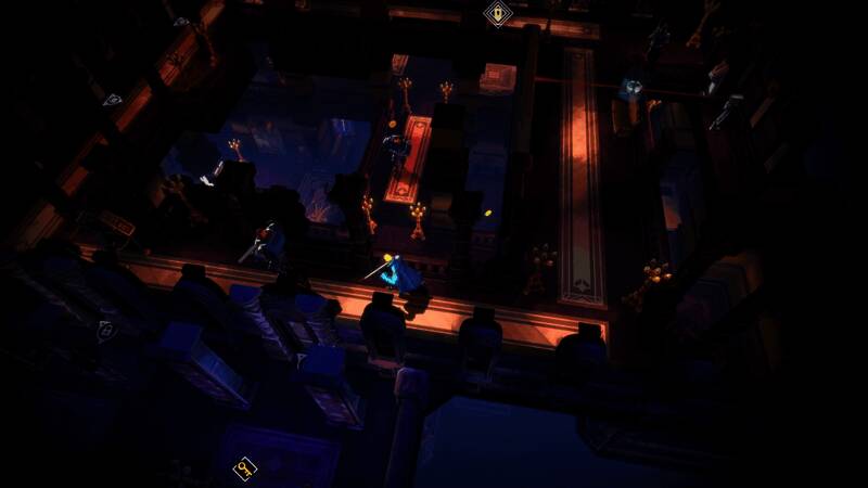 旅馆场景中角色小心翼翼穿梭于走廊，营造紧张潜行氛围