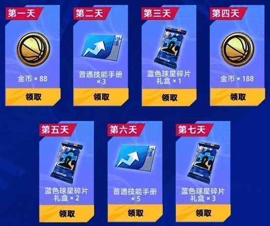 签到奖励界面展示,每日奖励清晰明了