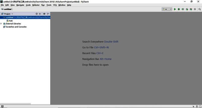 PyCharm主界面截图,显示默认白色主题