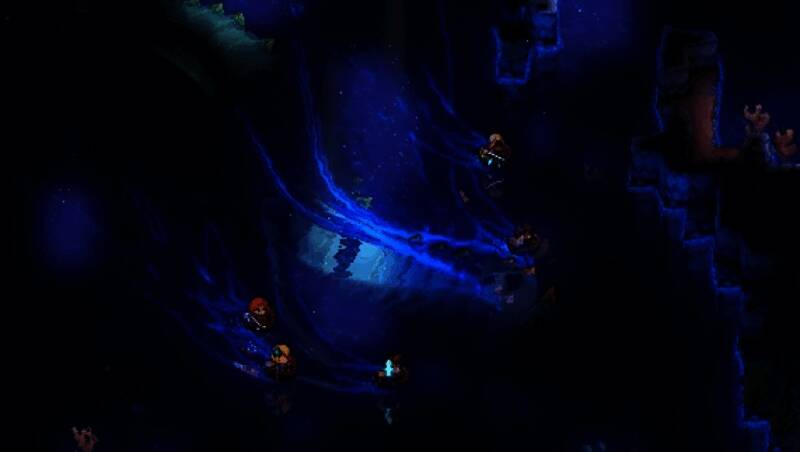 护核纪元的地下洞窟场景,玩家正在进行挖掘与战斗