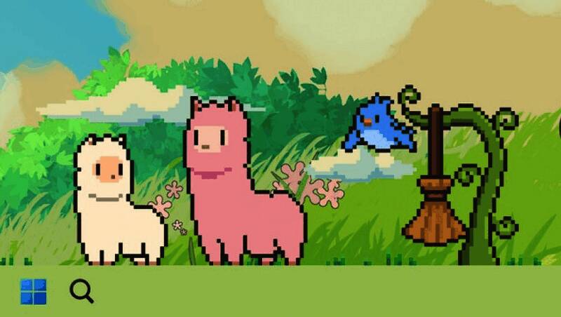 动物栏:桌面牧场中小动物们在屏幕下方活动,玩家正与其互动