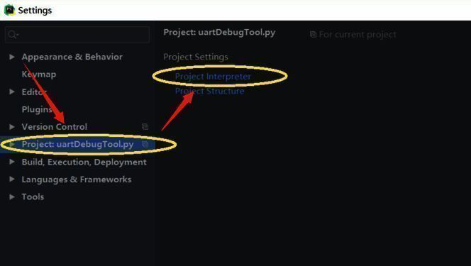 Project Interpreter界面展示多个解释器条目及Show All选项