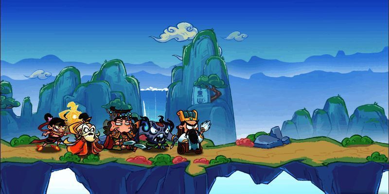 刑天在战斗中挥舞巨斧,展现出强大的防御与反击能力,背景中其他神将正在协同作战