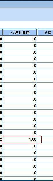 SPSS输出结果展示变量值为1的个案,用于表示符合条件的数据记录