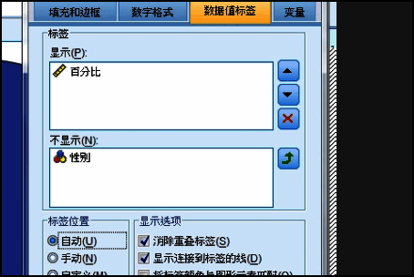 百分比选项已被勾选,图表样式设置界面展示多个可调整项