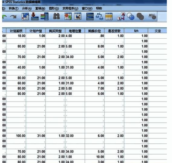 SPSS分组结果显示界面截图,展示第一组数据的具体分类情况