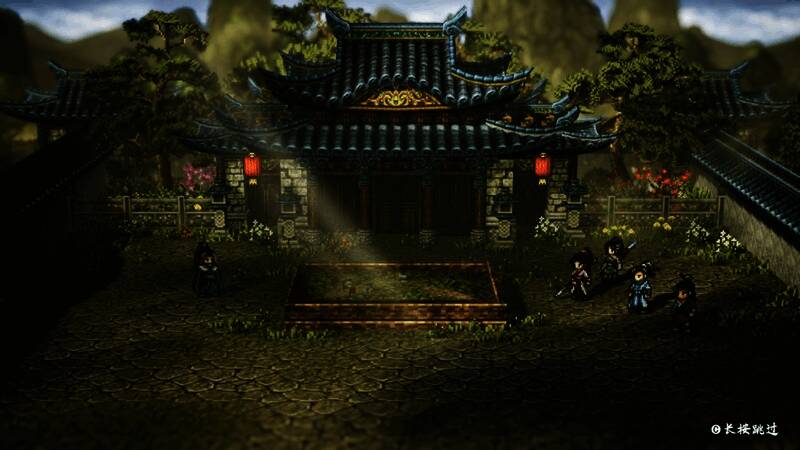 叶云兄妹在HD-2D画面中策马奔腾,背景为古代战场