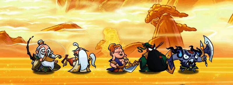 如来佛祖施法净化战场，周围神将严阵以待