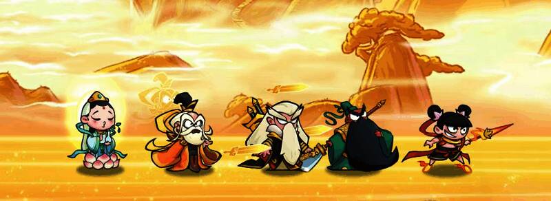 哪吒脚踏风火轮冲锋陷阵，观音施展治愈之光