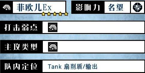 菲欧儿角色立绘展示，身着舞者装束，手持扇子，气质优雅而充满战斗力