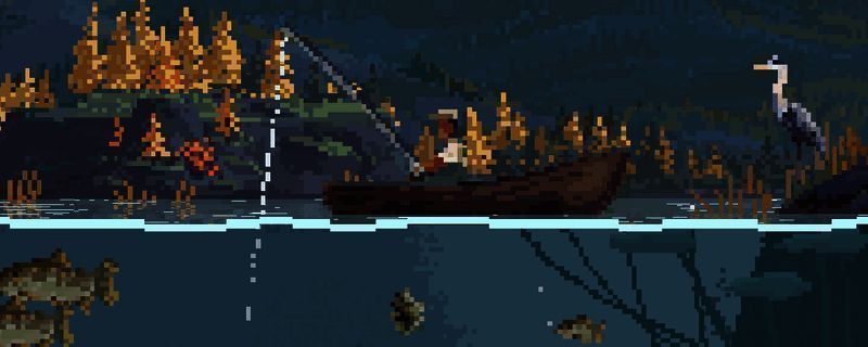 《Cast n Chill》游戏画面展示,角色正在进行钓鱼操作,水面波光粼粼