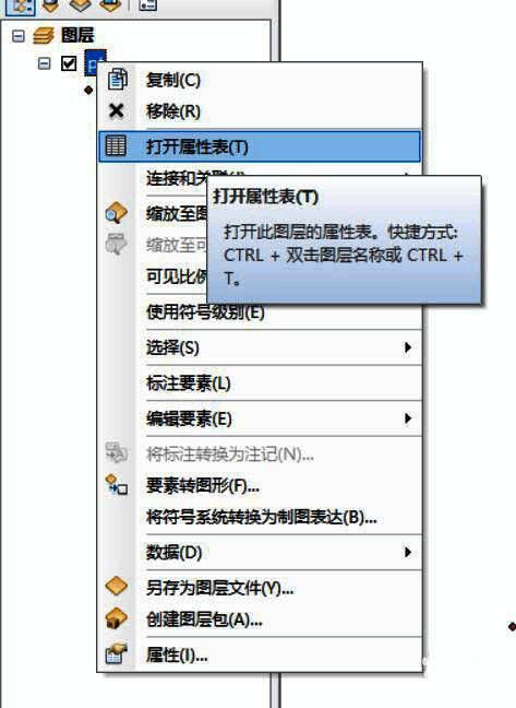 图层属性表界面展示已更改的字段名称