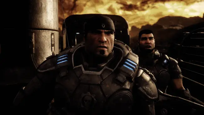 《战争机器：重装上阵》测试画面，角色在激烈战斗中