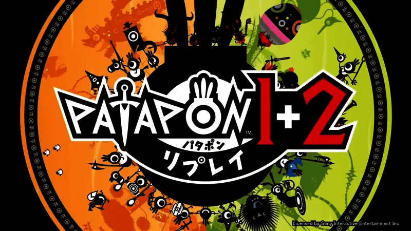 啪嗒砰角色列队前行，背景为卡通风格的奇幻世界