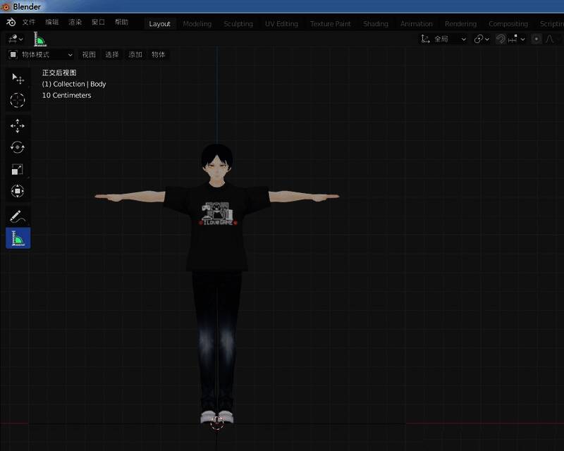 测量线保留在模型上的最终效果画面