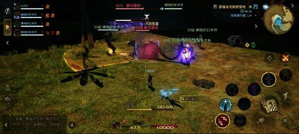 团队协作战斗截图,角色技能特效华丽,展现精彩操作时刻