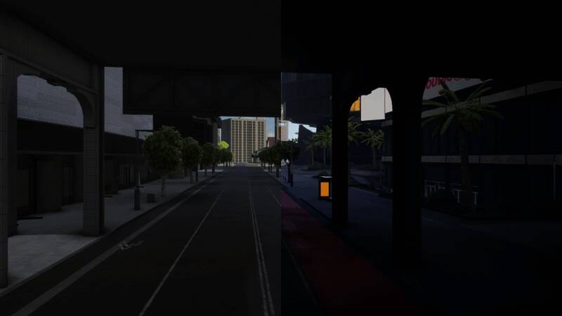 滑板游戏城市场景展示,建筑风格独特,光影效果出色