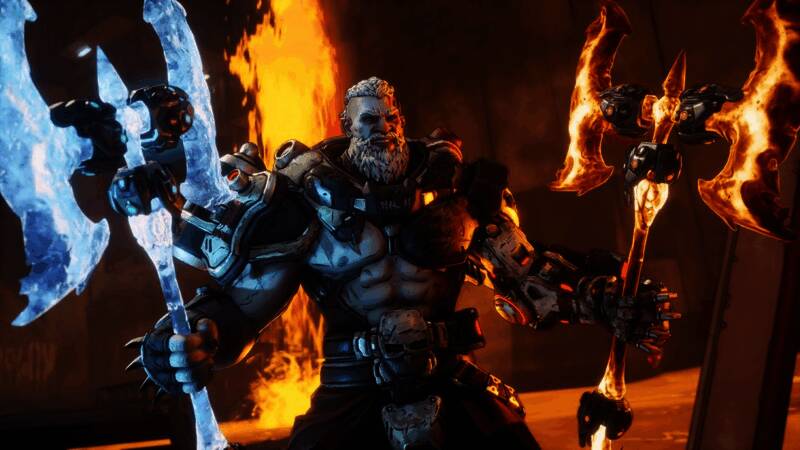 《无主之地4》游戏画面展示主角在荒野中战斗的场景，背景为充满科幻风格的外星地貌