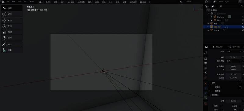 Blender中切换至摄像机视角后的画面预览,便于实时调整构图与角度