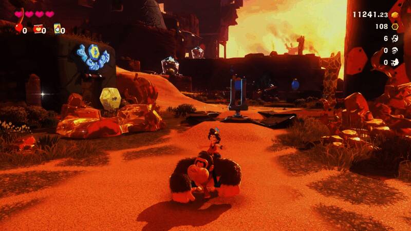 大金刚变身成鸵鸟形态，在空中飞行投掷炸弹