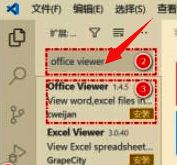 在VSCode扩展市场中搜索“office viewer”的界面截图,搜索结果清晰展示在下方
