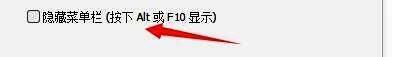 隐藏菜单栏选项已被勾选,确定按钮位于窗口右下角