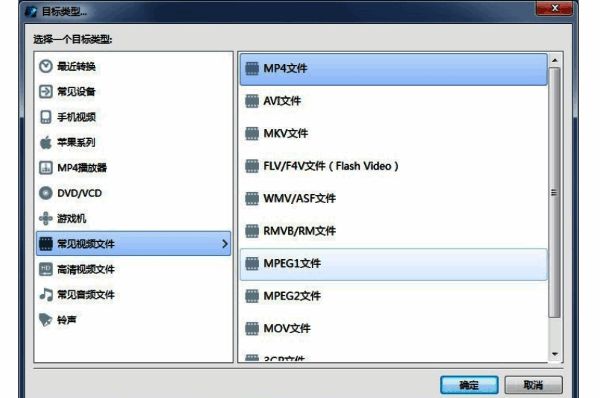 输出格式选择界面，下拉菜单中列有多样化格式选项