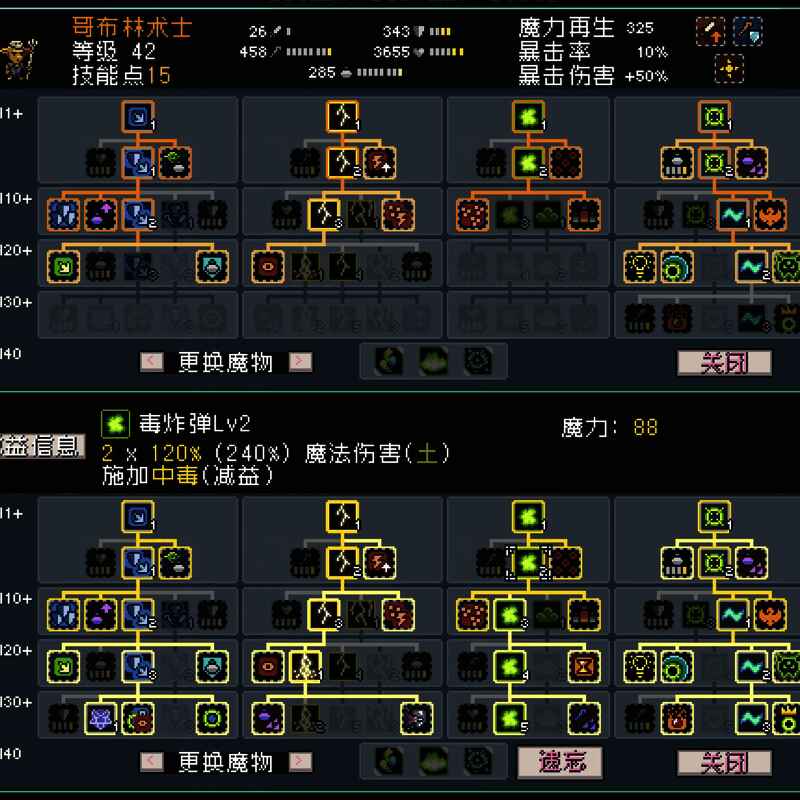哥布林40级加点预设方案，技能节点标注详细