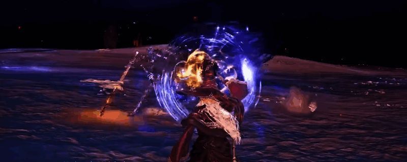 游戏中角色手持怨魂铃铛释放法术特效,周围敌人被蓝色能量波覆盖