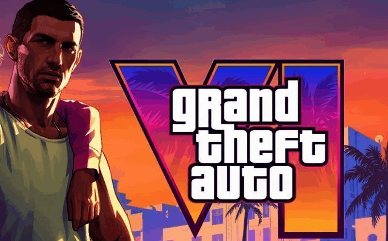 《GTA6》游戏界面展示音乐电台播放画面，背景为城市街道与霓虹灯光