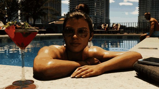 《GTA6》游戏内电台界面截图，显示多个现实音乐家电台名称