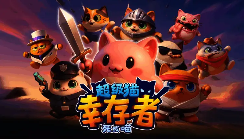 游戏封面图，一只可爱的卡通猫咪手持武器，背景为科幻风格的星球与植物根系交织的场景