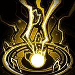 技能卡牌‘磁轨’图标展示，蓝色调为主，带有磁力线圈视觉元素