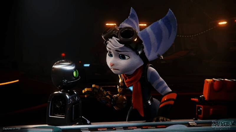 《瑞奇与叮当：时空跳转》中隐藏小游戏界面，机械牛骑乘场景展示