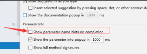 勾选参数名称提示选项后的界面截图，选项前打钩状态清晰可见