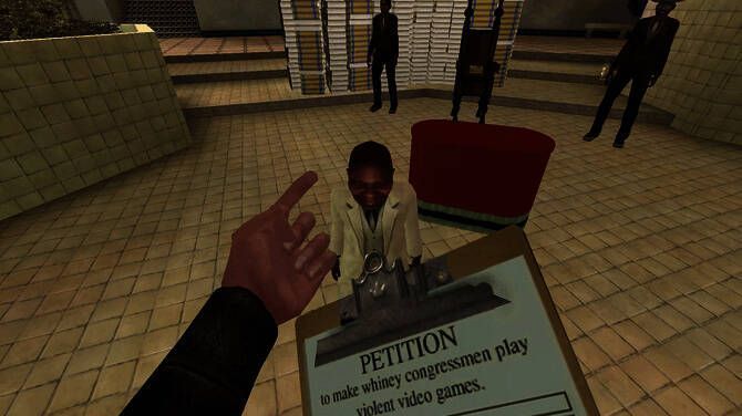 《喋血街头2：Redux》重制版概念图，展示主角在街头奔跑，背景为美式卡通风格城市