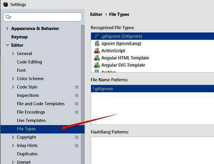 右侧设置区域展示Ignore files and folders输入框，等待输入node_modules;